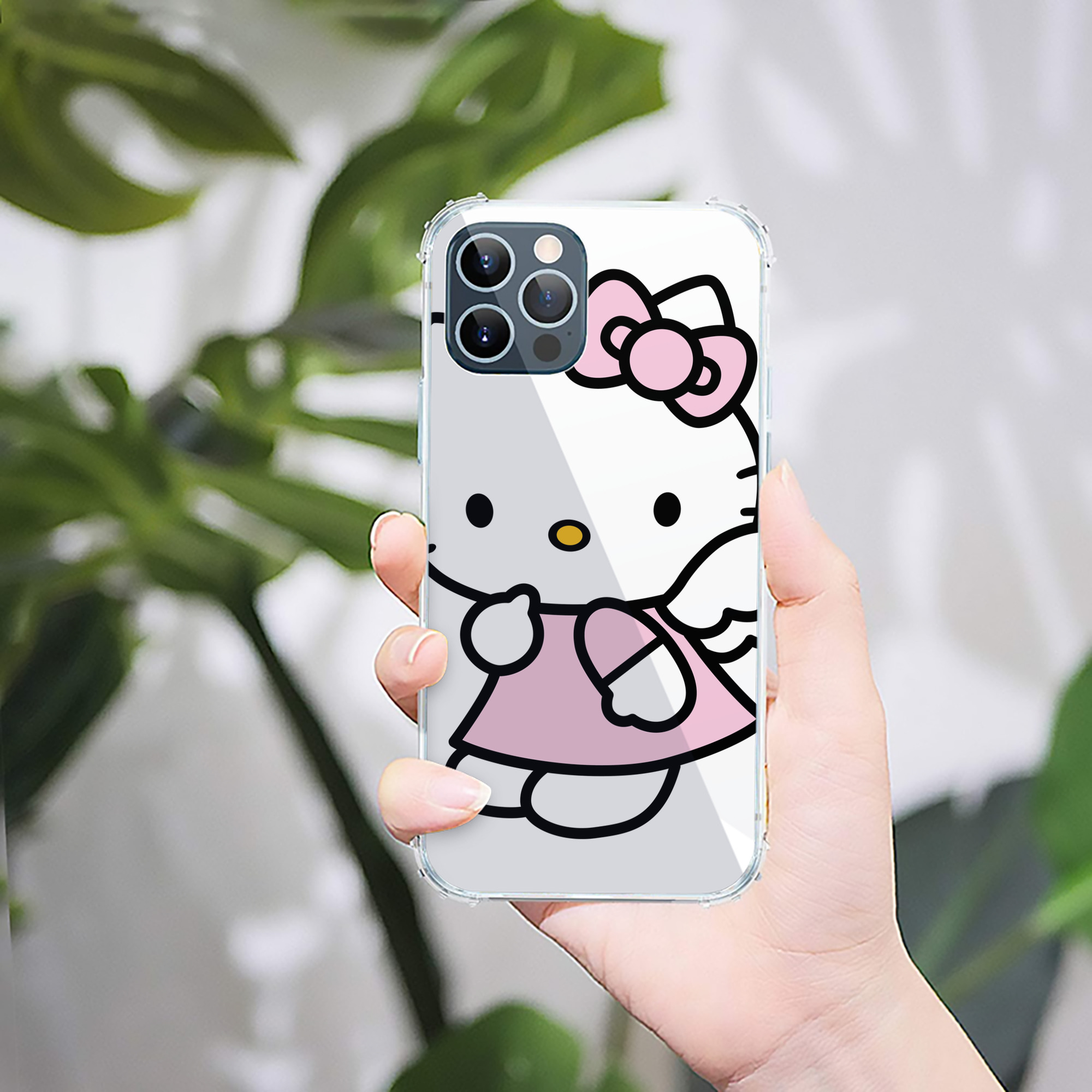 （画像用） Hello Kitty ハローキティ 【iPhone 12シリーズ対応】透明スマホケース（クリアソフトケース）
